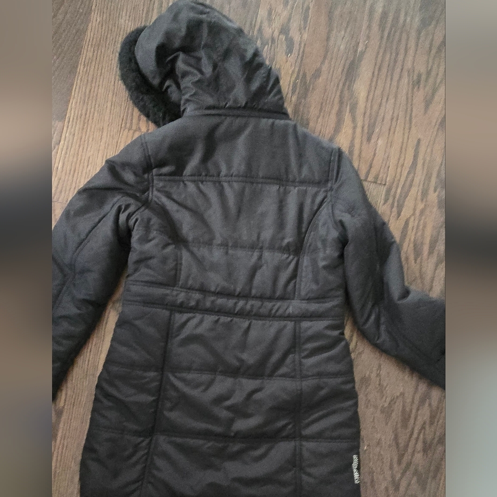 Black Quilted Hooded Coat - Picture 3 of 5